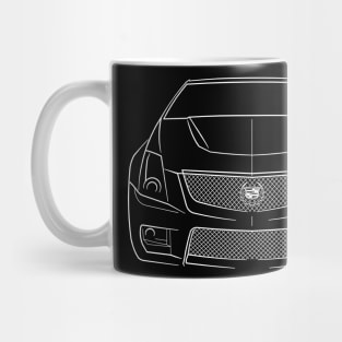 front/profile Cadillac CTS-V Wagon - stencil, white Mug